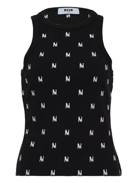 Top Msgm cu broderie negru