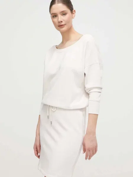 Рокля Dkny къса със стандартна кройка бежово