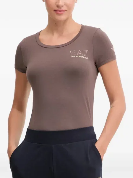 Tricou Ea7 Emporio Armani cu autograf maro