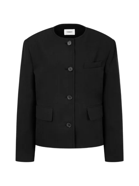 Geacă Tomboy cu decolteu rotund negru