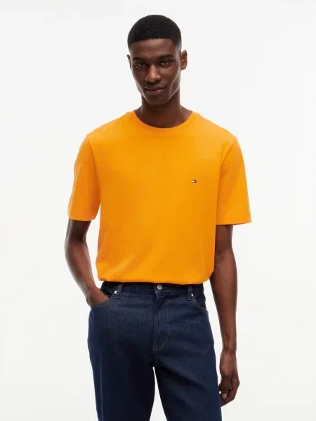 TOMMY HILFIGER Tričko ESS SEASONAL tmavomodrá / tmavooranžová