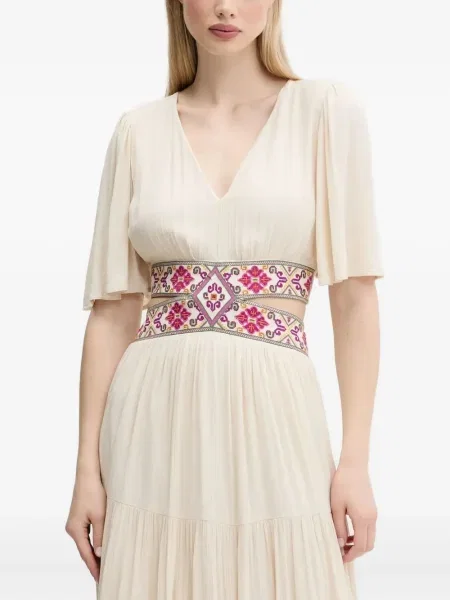 Rochie maxi Desigual cu broderie de costum