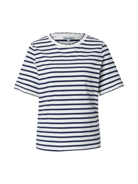 MORE & MORE Tricou bleumarin / murdar alb