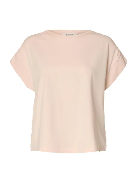 SELECTED Tricou SLFMILA pastel portocaliu
