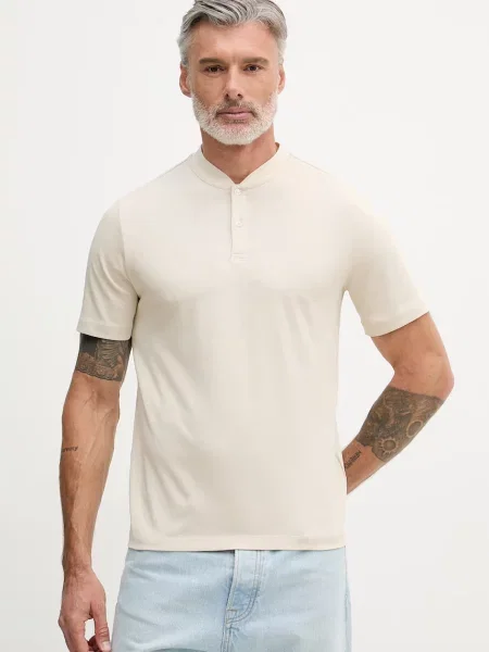 United Colors of Benetton polo tričko pánske s bavlnou béžová
