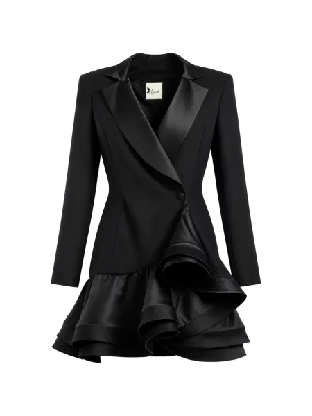 Rochie mini Monarh cu volane negru
