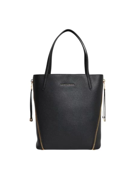 Shopperka Elisabetta Franchi skórzana czarna
