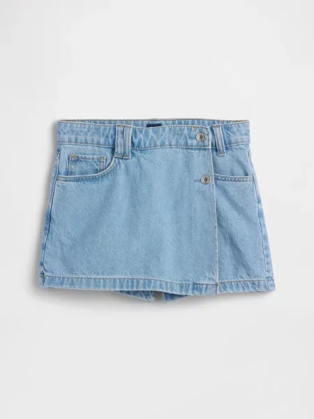 Fustă din denim copii Gap albastru