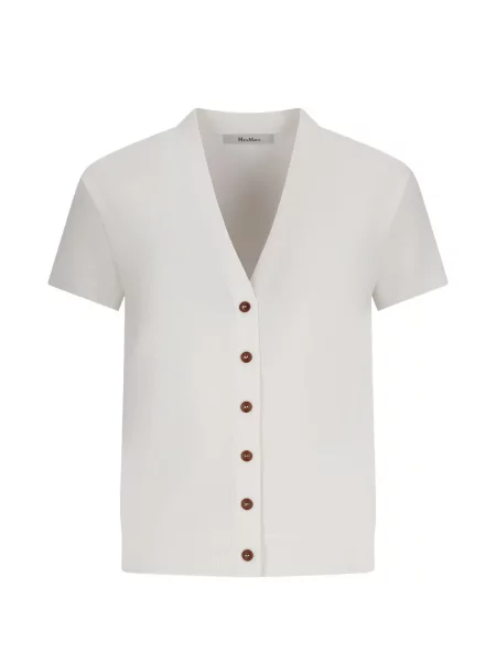 Scurt cardigan Max Mara cu decolteu în V alb