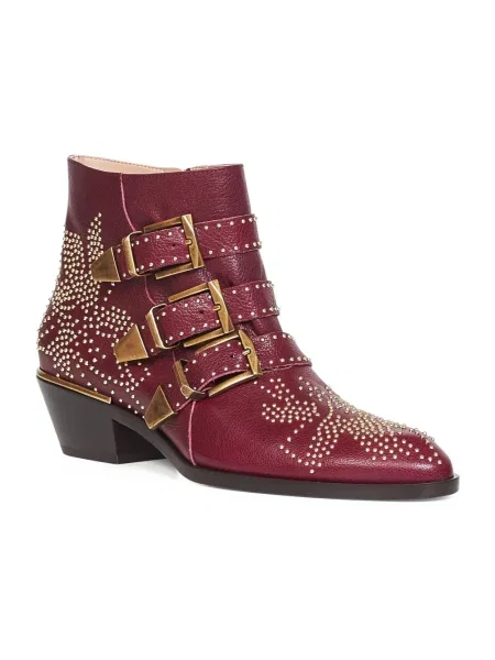 Buty do kostki Chloe Susanna skórzane czerwone
