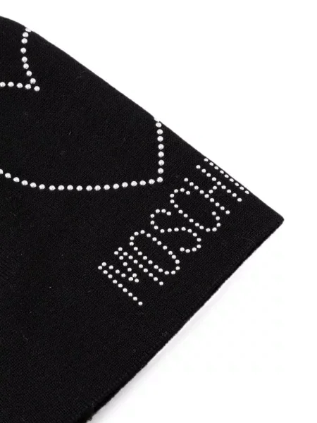 Căciulă Moschino cu motiv cu inimi negru