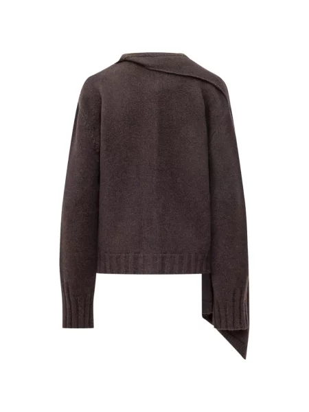 Cardigan The Attico asimetric drapat maro