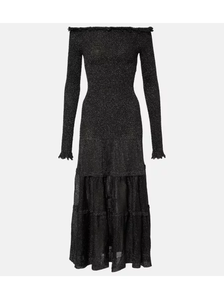 Rochie maxi Altuzarra din jerseu de costum negru