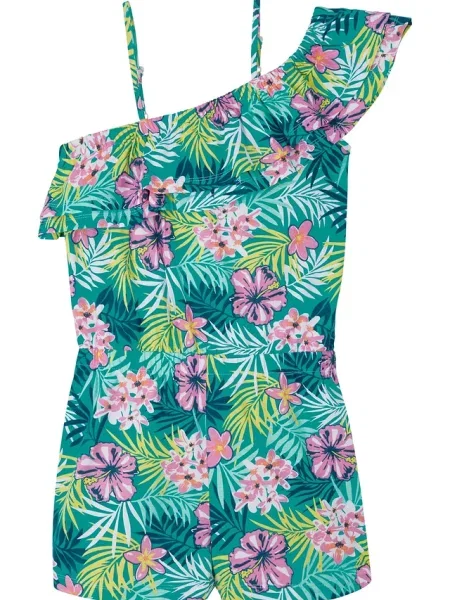 Kombinezon one-shoulder z czystej bawełny organicznej zielony