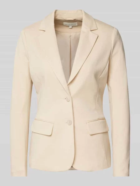 Żakiet o kroju shaped fit z mieszanki dżerseju i z zaznaczonymi z patką Tom Tailor beżowa