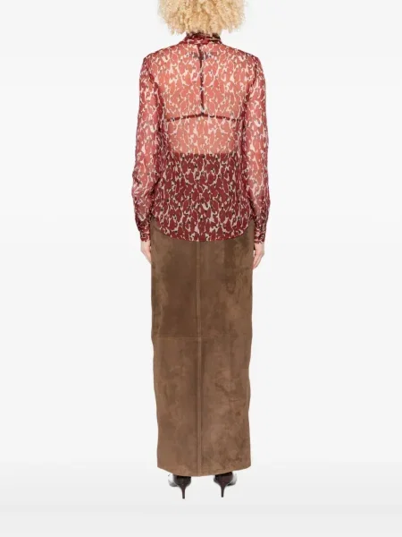 Bluză Saint Laurent cu imprimeu abstract roșu