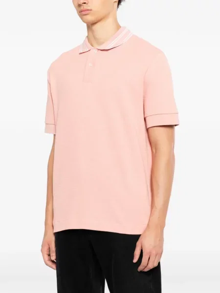 Gulerat tricou polo Boss cu dungi roz