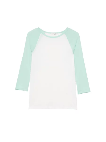 Pull&Bear Tricou turcoaz alb