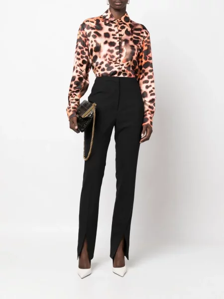 Šilkinis raštuotas palaidinė Roberto Cavalli leopardinis