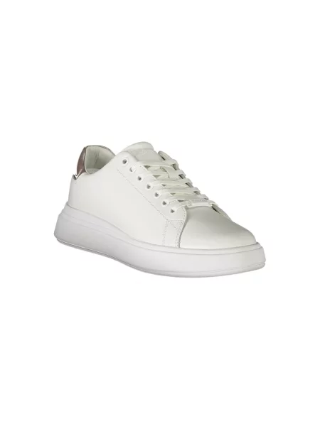 Trampki Calvin Klein sznurowane skórzane białe