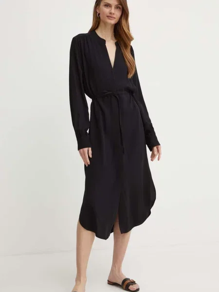 BOSS rochie midi oversize negru