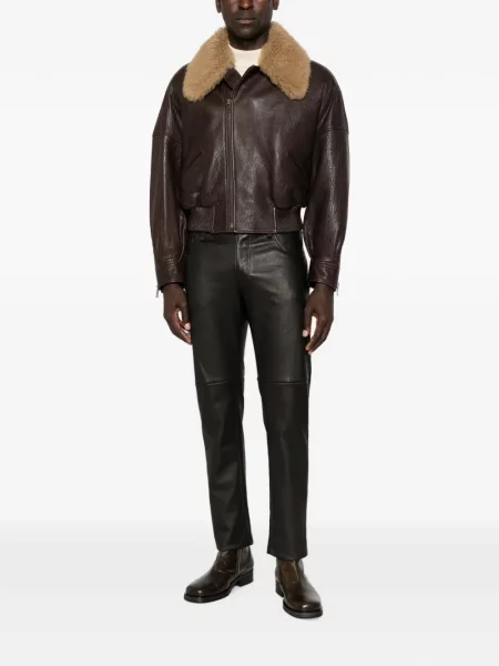 Gulerat geanta de piele Petar Petrov maro