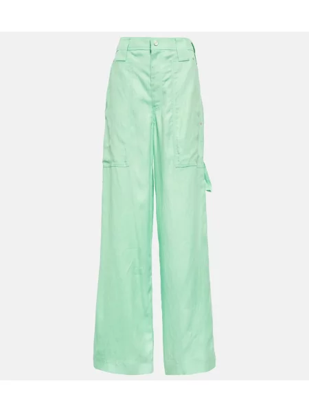 Pantaloni Stella Mccartney cu talie înaltă verde