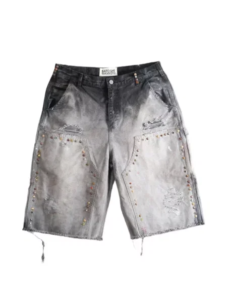 Pantaloni scurți Satoshi Nakamoto zdrențuiți gri