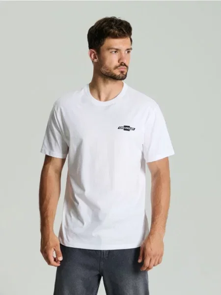 Sinsay Koszulka z nadrukiem GM PB biały