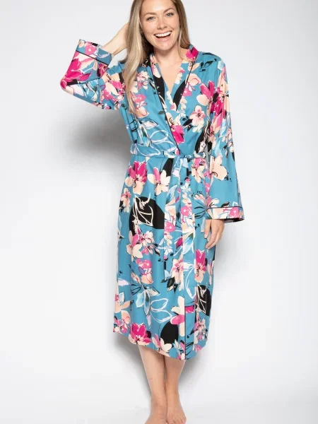 Халат CYBERJAMMIES Hannah бавовна/модал бірюзовий