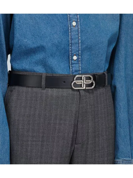 Curea Balenciaga din piele negru