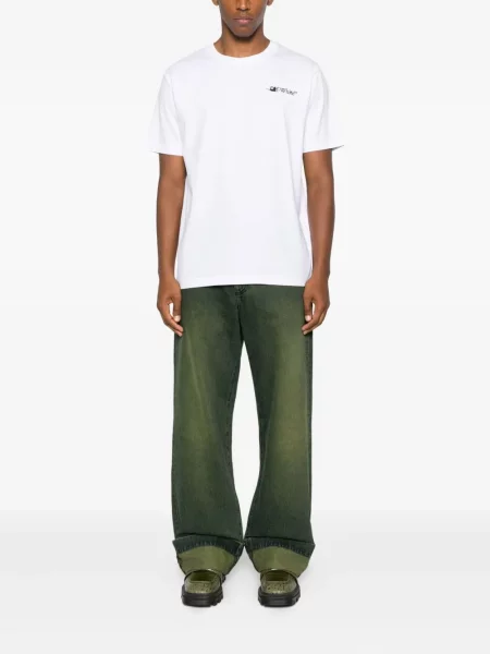 Tricou Off-white cu broderie alb