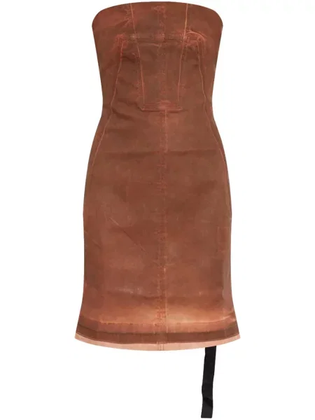 Rochie din denim Rick Owens Drkshdw de costum portocaliu