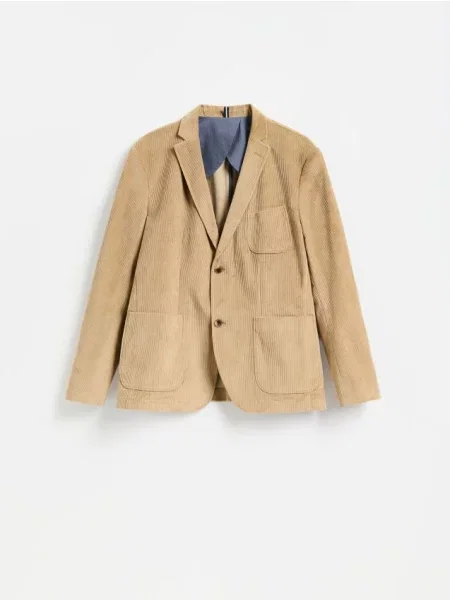 Reserved Blazer din catifea reiată bej