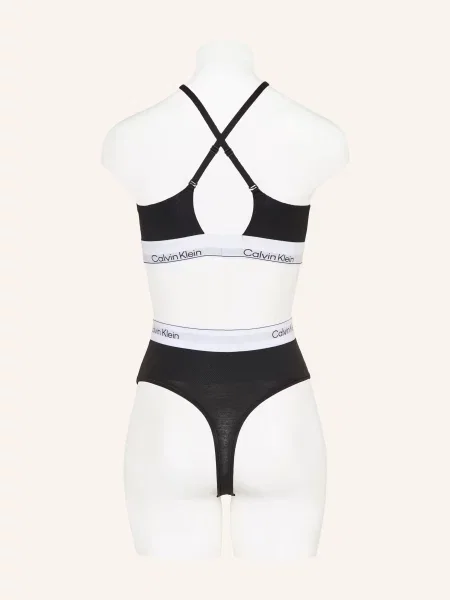 Calvin Klein Bustier Podprsenka Icon Cotton Modal černá bílá