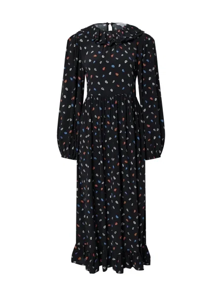 EDITED Rochie Diego negru albastru deschis / roșu orange / mov pastel alb