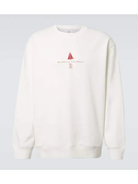 Mikina Brunello Cucinelli jersey bílá