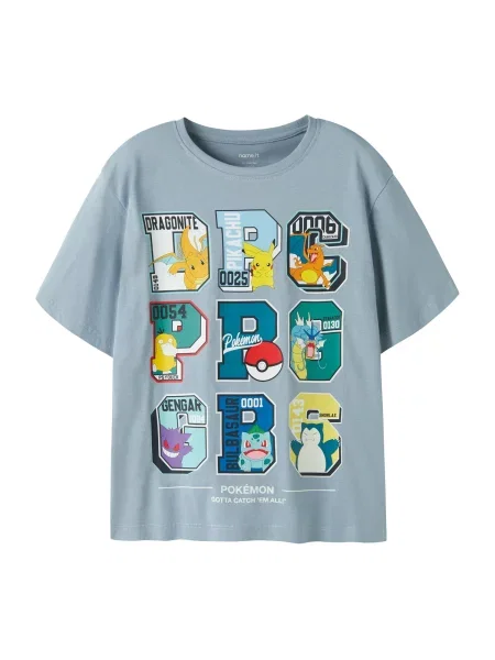 NAME IT Tricou NKMJULIO POKEMON albastru porumbel / galben / verde roșu