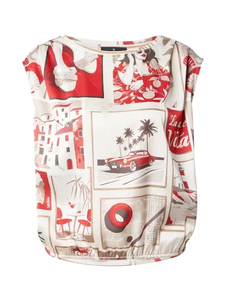 Monari Bluza bež / svetlo rjava / rdeča črna