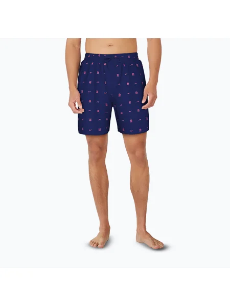 Pánske plavecké šortky Nike Luxe Letter 7" Volley midnight navy tmavo modrá