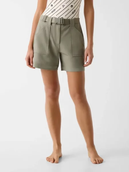 GUESS Pantaloni scurți + curea CARPENTER | Guess x North Sails | Relaxed fit verde