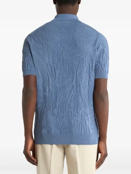 Πλεκτό polo Etro paisley μπλε