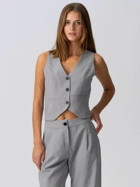 TEESHOPPEN Vestă Natalie gri