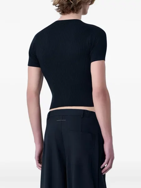 Tricou cu nervuri Rier negru