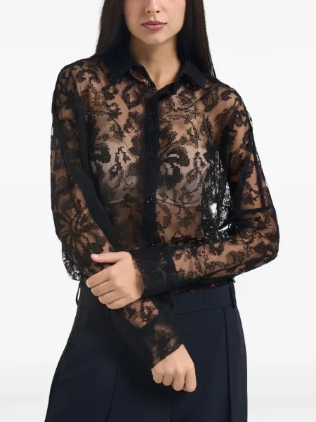 Cămașă Semicouture din dantelă negru