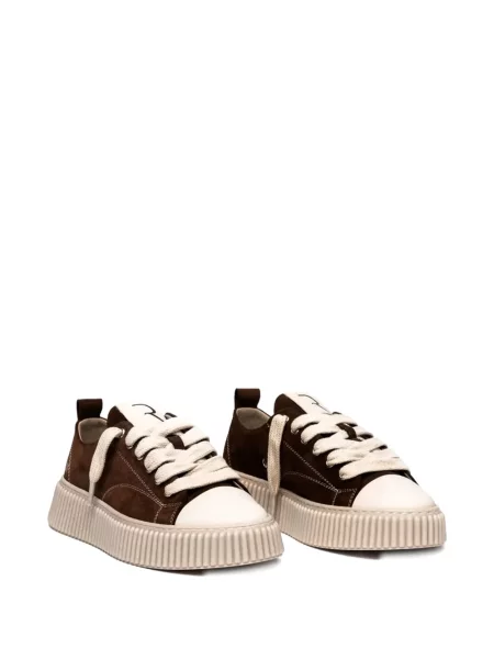 Sneakerși Rhun cu șireturi din piele de căprioară maro