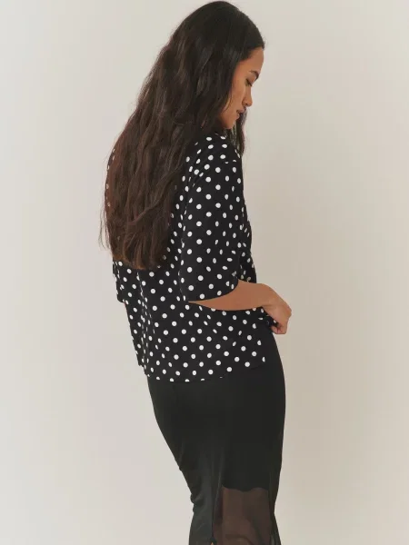 Next Tričko čierna biela