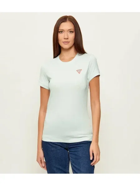 GUESS Tricou albastru pastel verde