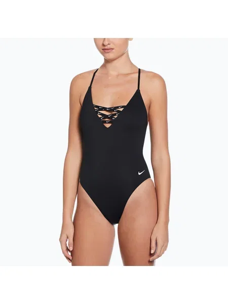Costum de baie dintr-o singură piesă pentru femei Nike Sneakerkini Crossback negru