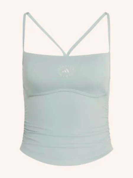 Krótki top Adidas By Stella Mccartney niebieski